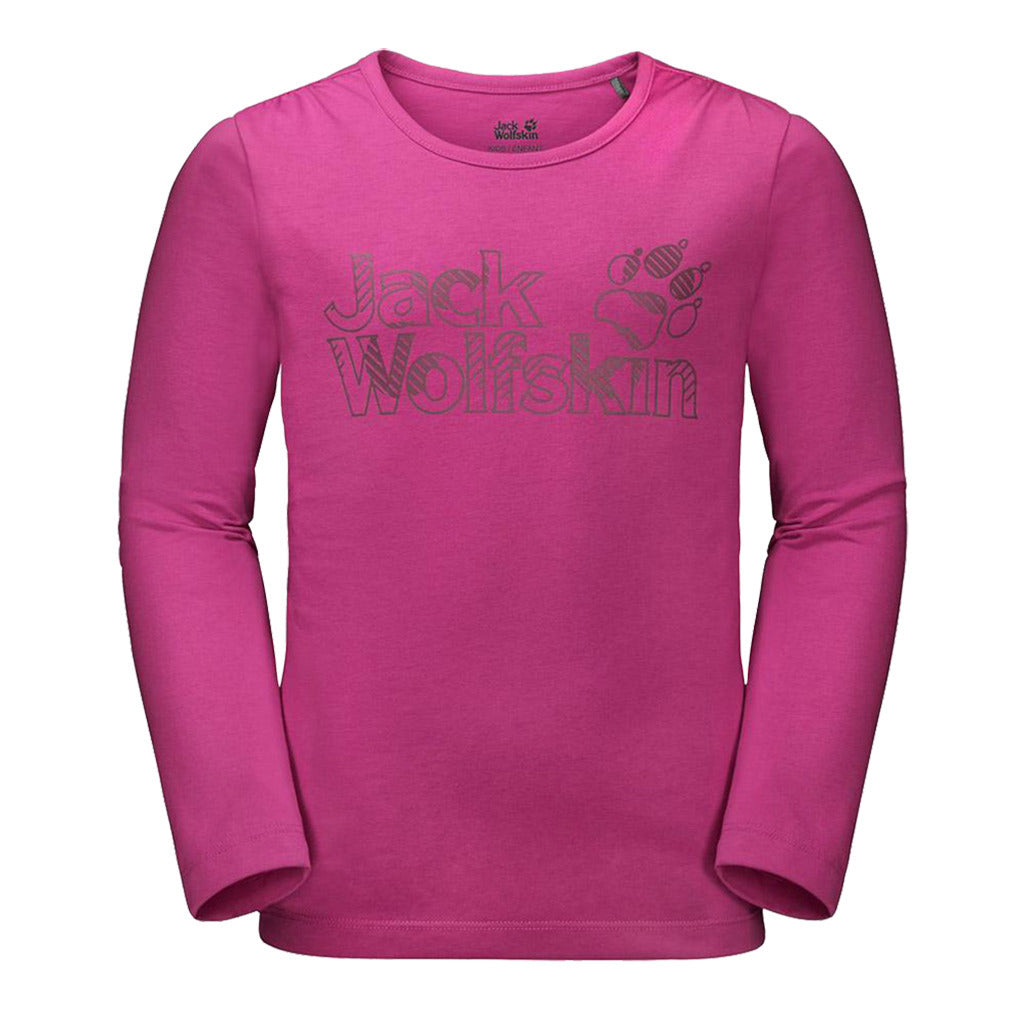 Jack Wolfskin Kids Girls Long Sleeve T Shirt Base Layer Thermal Cotton - Fuchsia