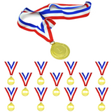 12x 1st METAL GOLD WINNER MEDALS Sports Day School 46cm Ribbon Olympics