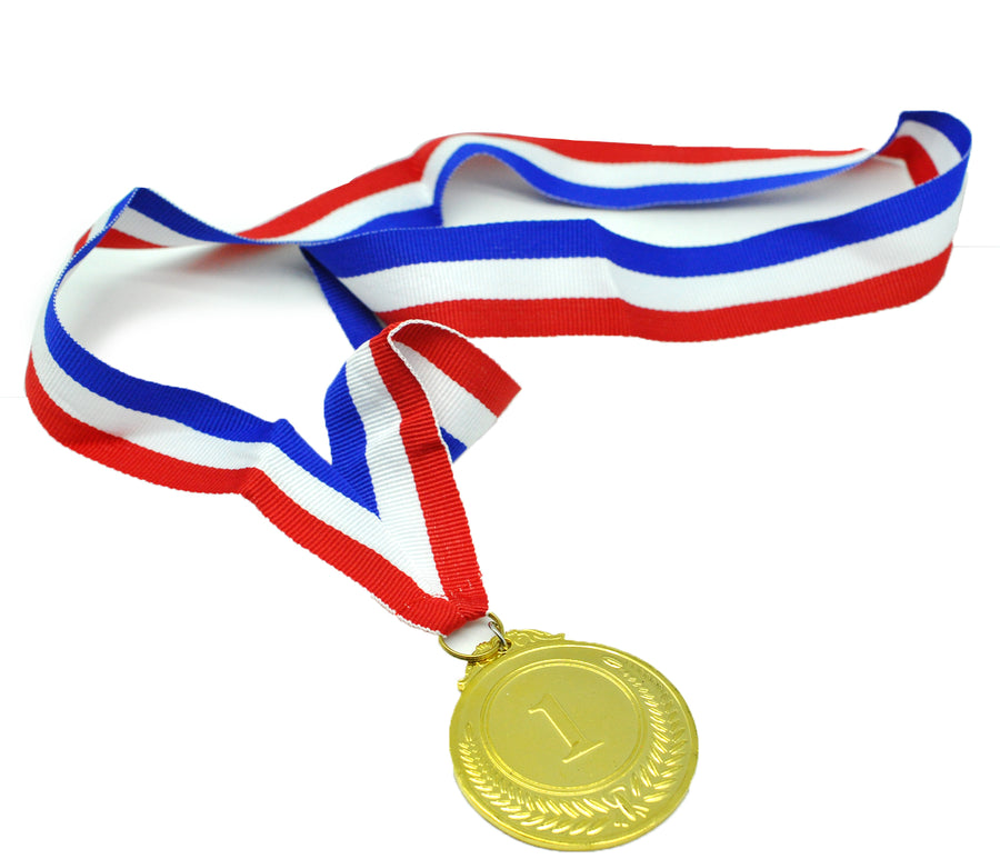 1st METAL GOLD WINNER MEDALS Sports Day School 46cm Ribbon Olympics