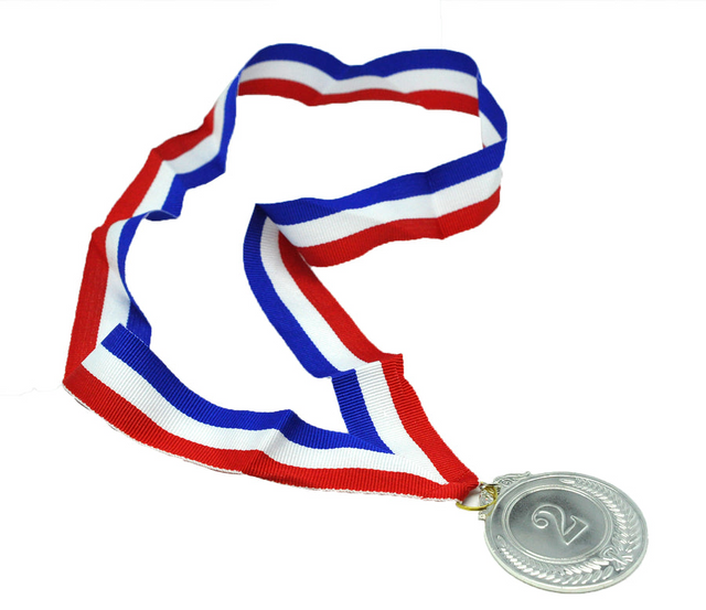 2nd METAL SILVER WINNER MEDALS Sports Day School 46cm Ribbon Olympics