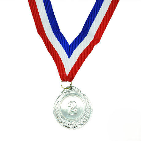 2nd METAL SILVER WINNER MEDALS Sports Day School 46cm Ribbon Olympics