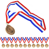 12x 3rd METAL BRONZE WINNER MEDALS Sports Day School 46cm Ribbon