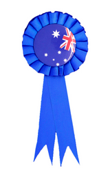 AUSTRALIA FLAG Clip On Ribbon Badge Award Blue Australia Day Tennis Cricket