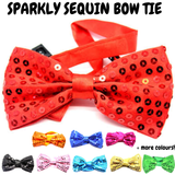 GLITTER SEQUIN BOW TIE Costume Fancy Dress Dance Fancy Shiny Party Bowtie - Orange