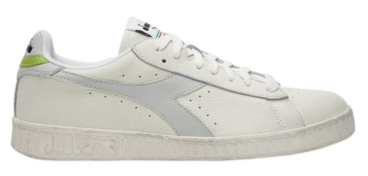 Diadora Mens Game Low Waxed Casual Shoes - White/Glacier Grey