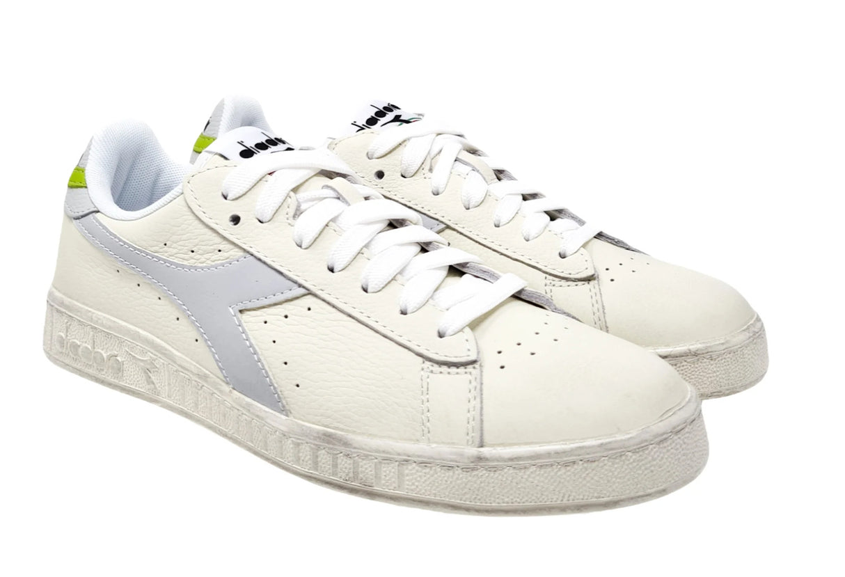 Diadora Mens Game Low Waxed Casual Shoes - White/Glacier Grey