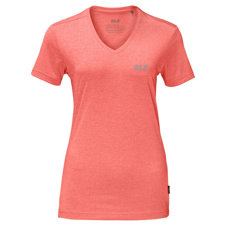 Jack Wolfskin Womens Crosstrail Short Sleeve Top T Shirt Base Layer Warm - Flamingo