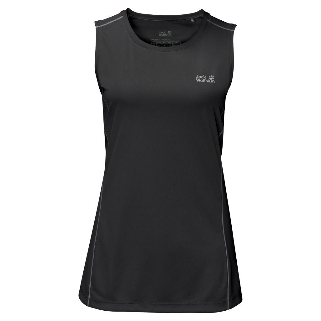 Jack Wolfskin Womens Singlet Top Sleeveless Active Sports Gym Running - Black