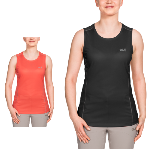 Jack Wolfskin Womens Singlet Top Sleeveless Active Sports Gym Running - Hot Coral