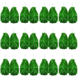 Green Metallic Cheerleading Pom Poms – Set of 12 w/ Easy-Grip Handles Australia Day