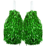 Green Metallic Cheerleading Pom Poms – Set of 12 w/ Easy-Grip Handles Australia Day