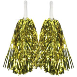 Yellow Metallic Cheerleading Pom Poms – Set of 2 with Easy-Grip Handles Australia Day