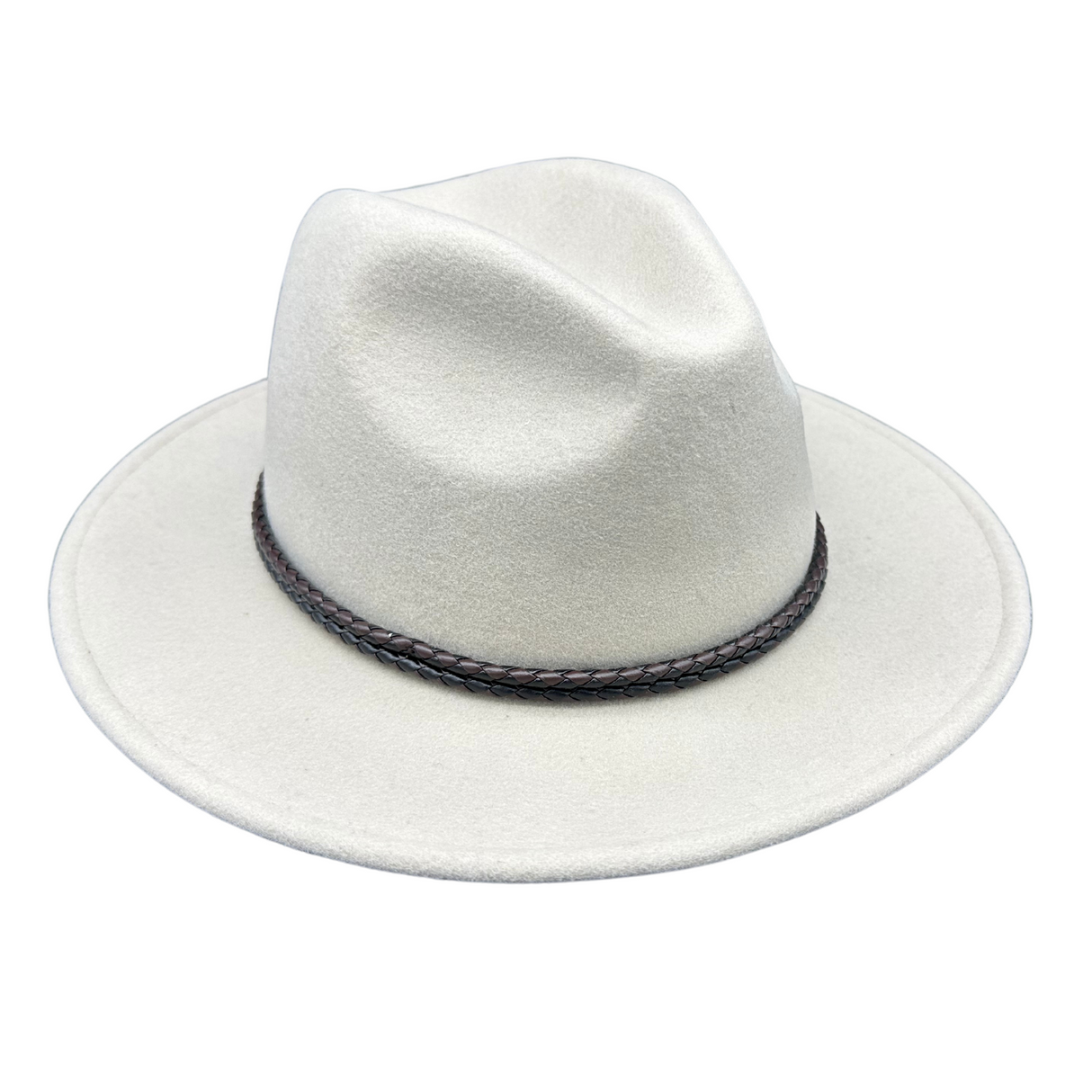 Jacaru Australian Wool Fedora Hat Outback 100% Wool Crushable Travel - Cream