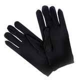 Ladies SHORT GLOVES Costume Party Wedding Bridal Fancy Dress Prom Stretchy - Black - One Size