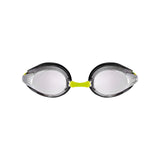 Arena Racing Tracks Junior Mirror Swimming Goggles - Silver/Black/Fluro Yellow