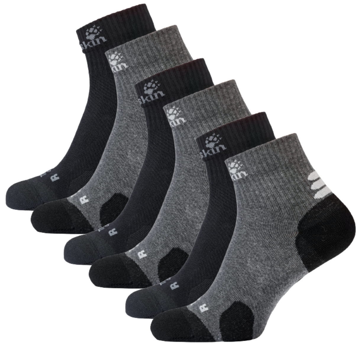 6 Pairs Jack Wolfskin Cotton Socks Travel Organic Mid Cut Hiking Trekking Ankle