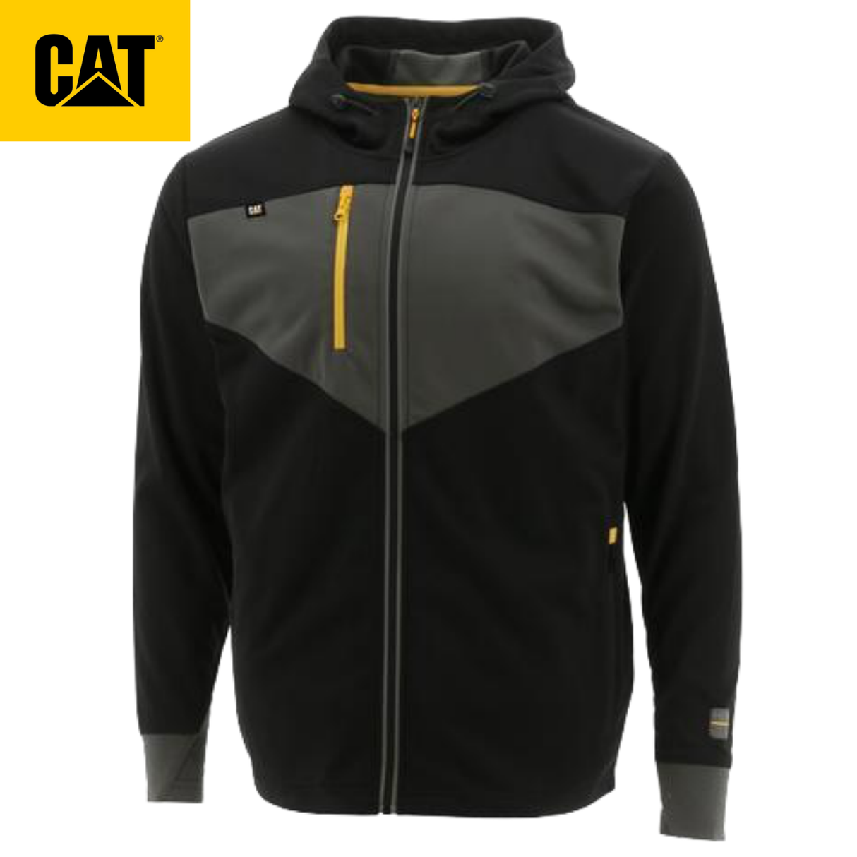 CAT Mens Triton Full Zip Hoodie Jacket Zip Hoody Workwear Warm Winter - Black