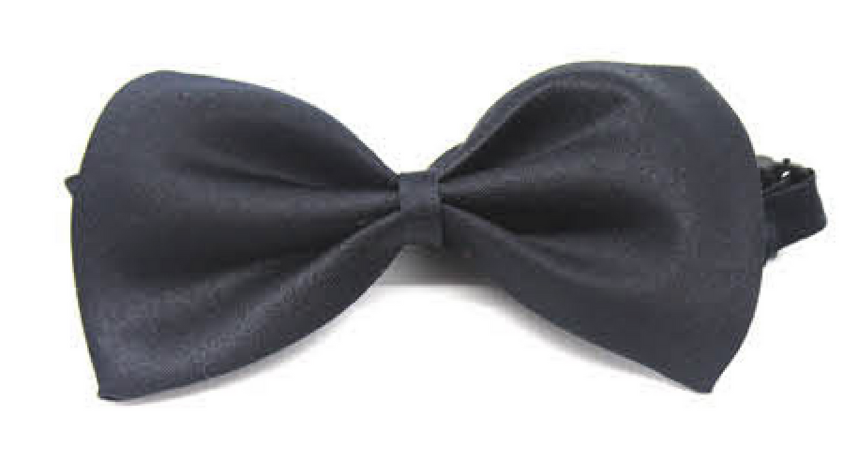 Mens BOW TIE Wedding Tuxedo Pre-tied Formal Bestman Necktie Classic Plain Party - Black