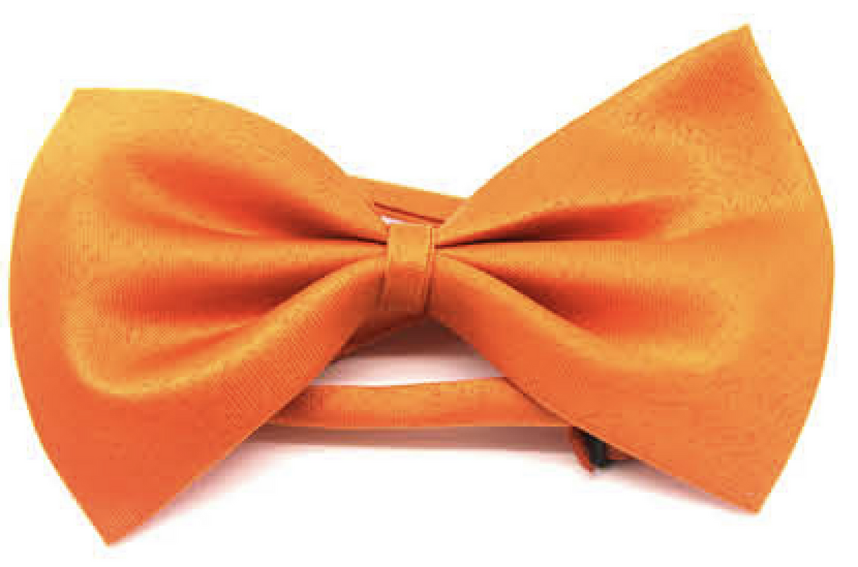 Mens BOW TIE Wedding Tuxedo  Formal Bestman Necktie Classic Plain Party - Orange