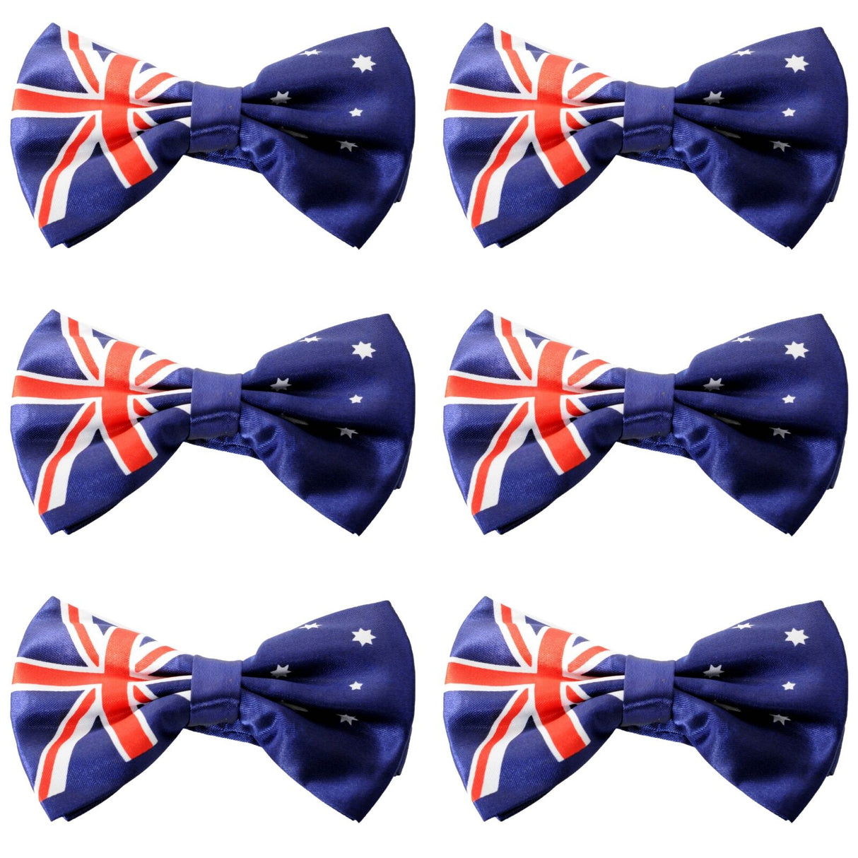 6x Australian Flag Bow Tie – Patriotic Accessory Australia Day