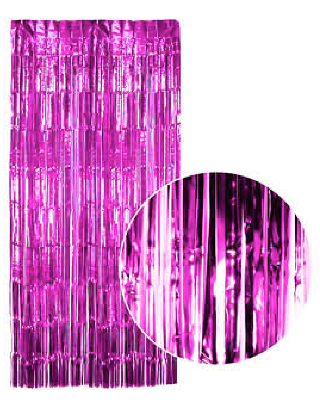 Tinsel Curtain Foil Metallic Fringe Backdrop Party Door Decorations - (200cm x 100cm) - Hot Pink