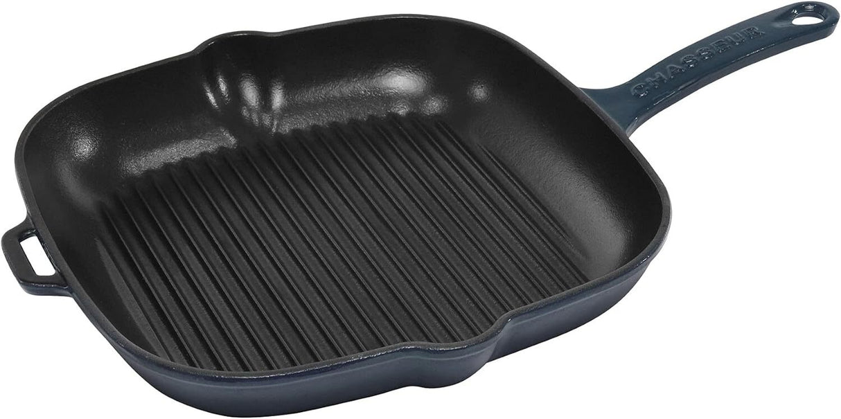 Chasseur Square Grill Frying Pan 25cm in Liquorice Blue