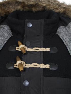 Dissident Bethwin Padded Quilted Jacket Coat Wool Blend Winter - Navy