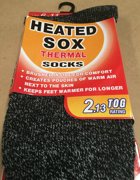 1 Pair Mens THERMAL HEATED SOCKS Warm Winter Comfort Mens Work Sox Ski - 6-11 UK