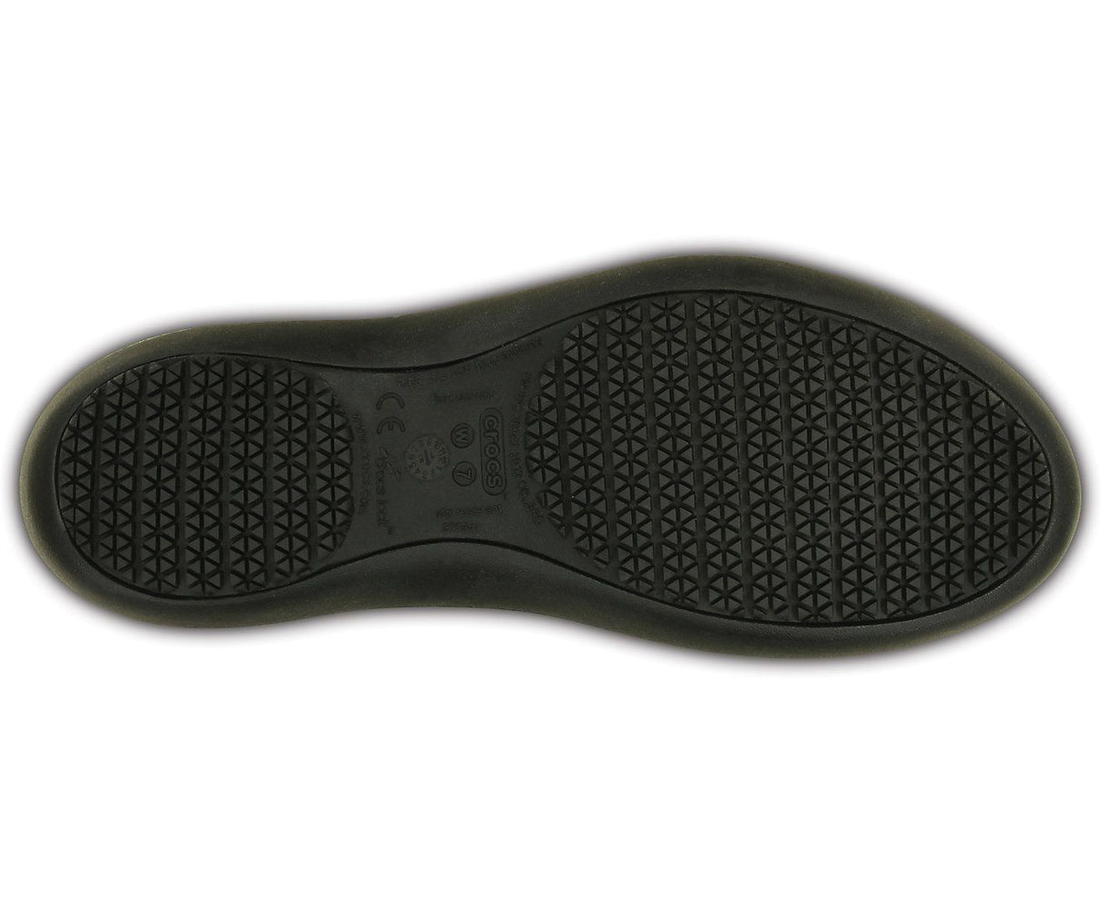 Crocs Womens Kadee Work Flat Relaxed Fit Shoes Slip On Flats Slippers - Black