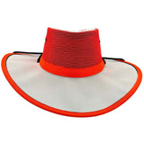 Jacaru Hi Vis Safety Hat Fluro Canvas Vented Summer Wide Brim - White/Orange