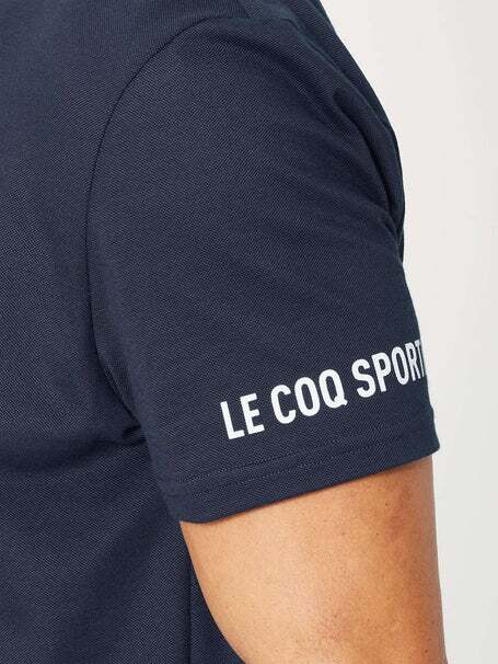 Le Coq Sportif Mens Tennis Padel Sports T Shirt Top Tee Short Sleeve - Navy Blue