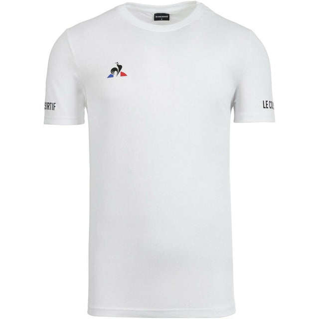 Le Coq Sportif Mens Tennis Padel Sports T Shirt Top Tee Short Sleeve  - White