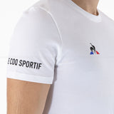 Le Coq Sportif Mens Tennis Padel Sports T Shirt Top Tee Short Sleeve  - White