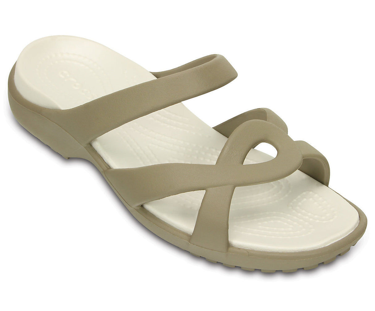 Crocs Womens Meleen Twist Sandals Flip Flops Thongs - Khaki/Oyster