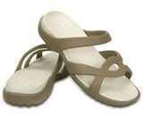 Crocs Womens Meleen Twist Sandals Flip Flops Thongs - Khaki/Oyster