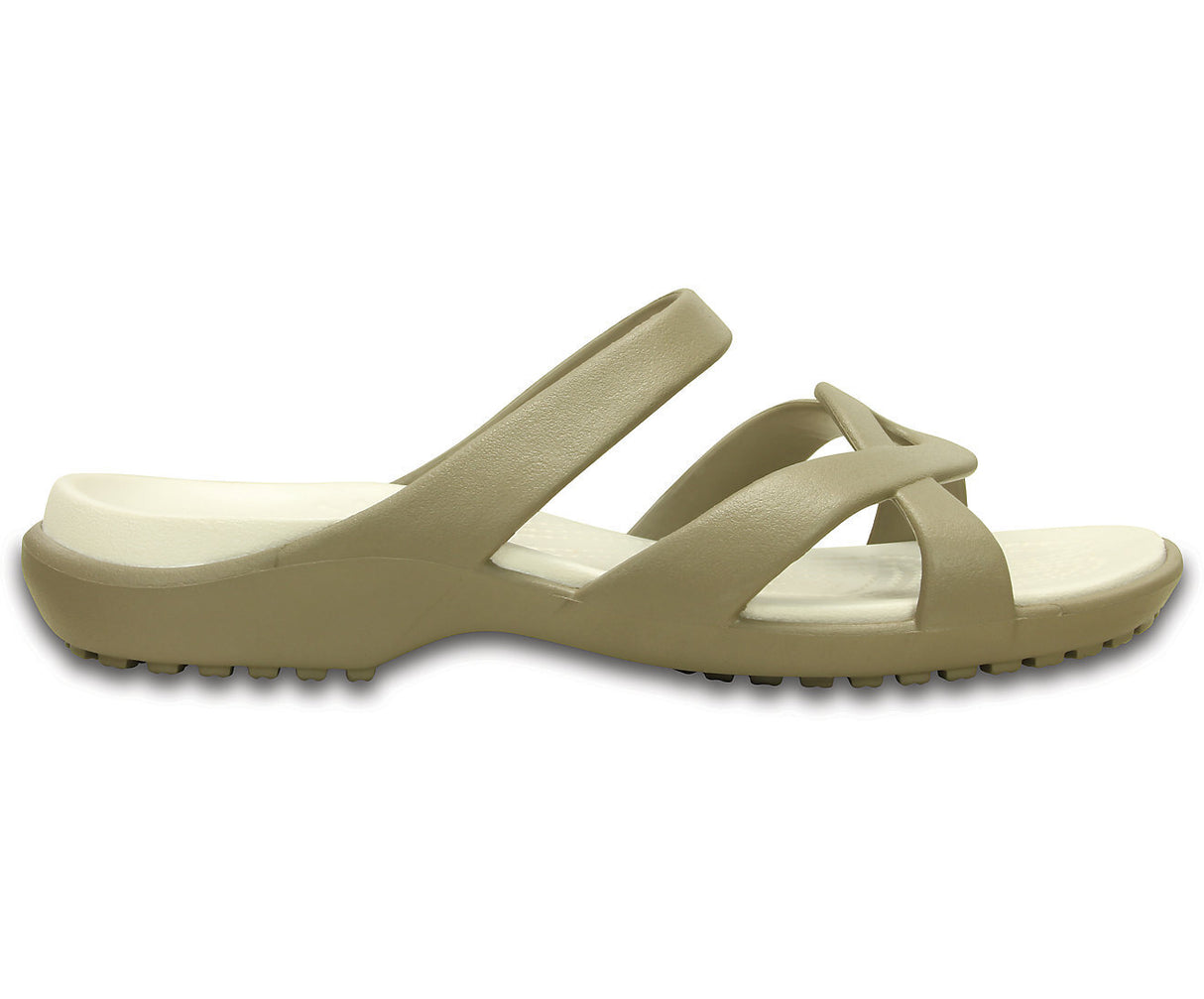 Crocs Womens Meleen Twist Sandals Flip Flops Thongs - Khaki/Oyster