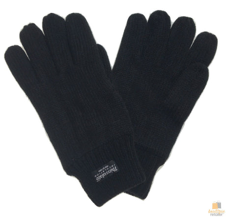 3M THINSULATE Knitted Fleece Gloves Winter Warmers Snow Ski Thermal Plain - Grey