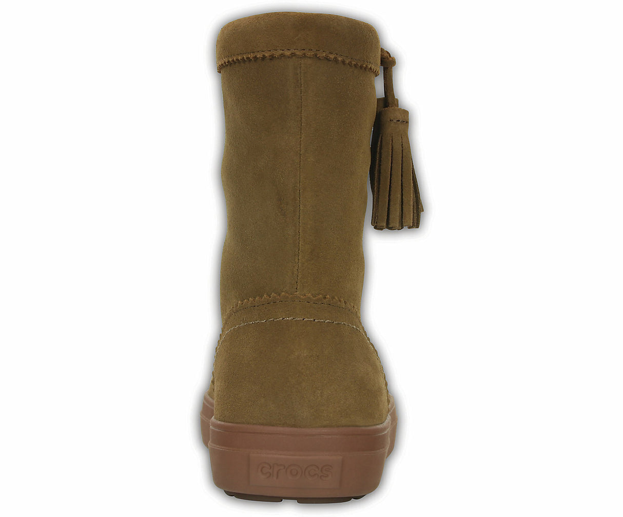 Crocs LodgePoint Womens Suede Leather Pull On Boots Ugg - Hazelnut