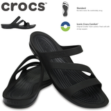 Crocs Womens Swiftwater Sandals Flip Flops Thongs - Black/Black