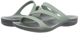 Crocs Womens Swiftwater Sandals Flip Flops Thongs Summer - Dusty Green/Charcoal