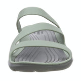 Crocs Womens Swiftwater Sandals Flip Flops Thongs Summer - Dusty Green/Charcoal