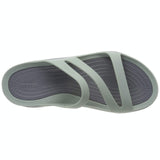 Crocs Womens Swiftwater Sandals Flip Flops Thongs Summer - Dusty Green/Charcoal