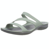 Crocs Womens Swiftwater Sandals Flip Flops Thongs Summer - Dusty Green/Charcoal