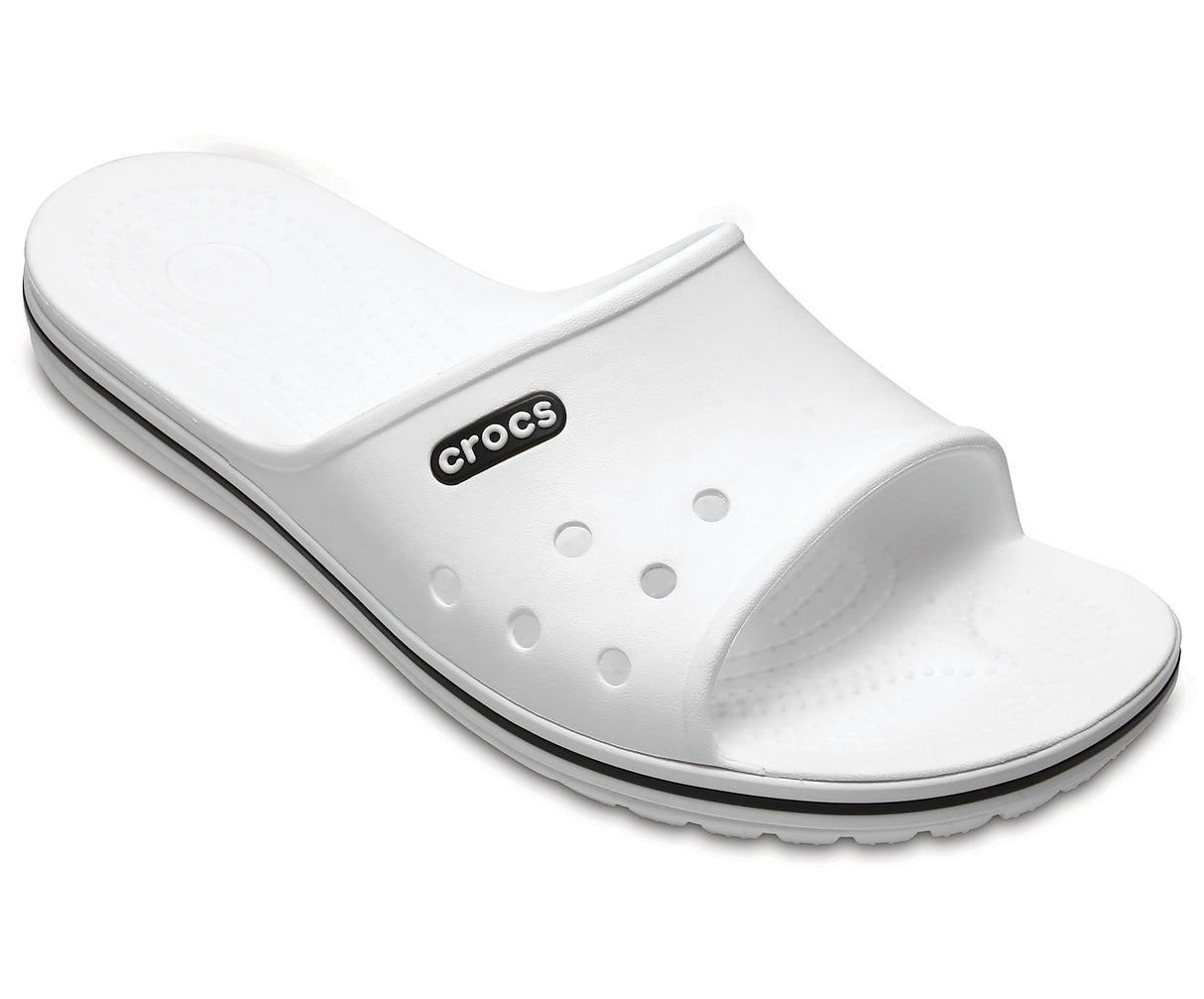 Crocs Crocband II Slides Flip Flops Sandals Thongs - White/Black