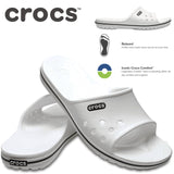 Crocs Crocband II Slides Flip Flops Sandals Thongs - White/Black