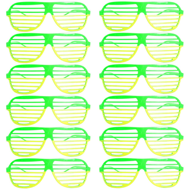 12x Green and Gold Lined Party Glasses – Australia Day & Sports Event Accessories