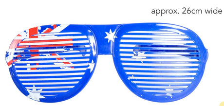 12x Jumbo Party Costume Glasses  - Australian Flag Design - Wayfarer Oversized 26cm Wide