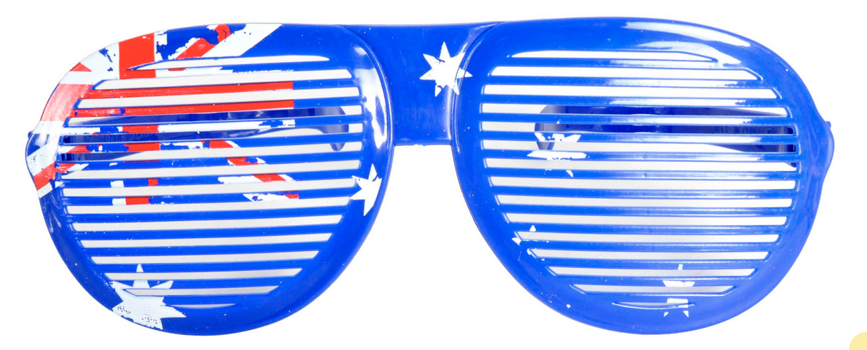 Jumbo Party Costume Glasses  - Australian Flag Design - Wayfarer Oversized 26cm Wide