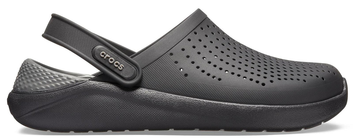 Crocs Mens LiteRide Clogs Sandals Shoes Summer Thongs Flip Flops - Black/Slate Grey