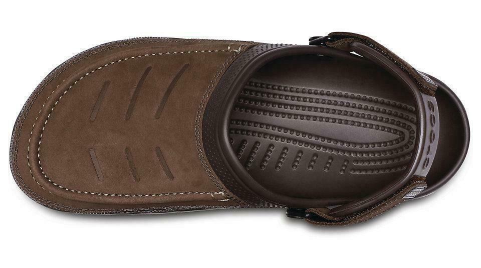 Crocs Mens Yukon Vista Clog Slides Classic w Leather Sandals - Espresso